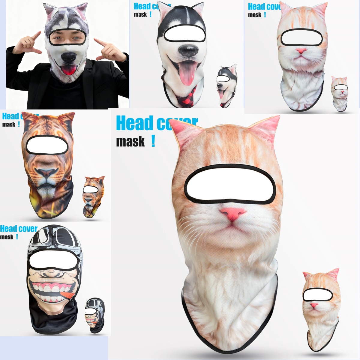 Balaclava Ski Mask - 3D-балаклава в виде кошки с ушками