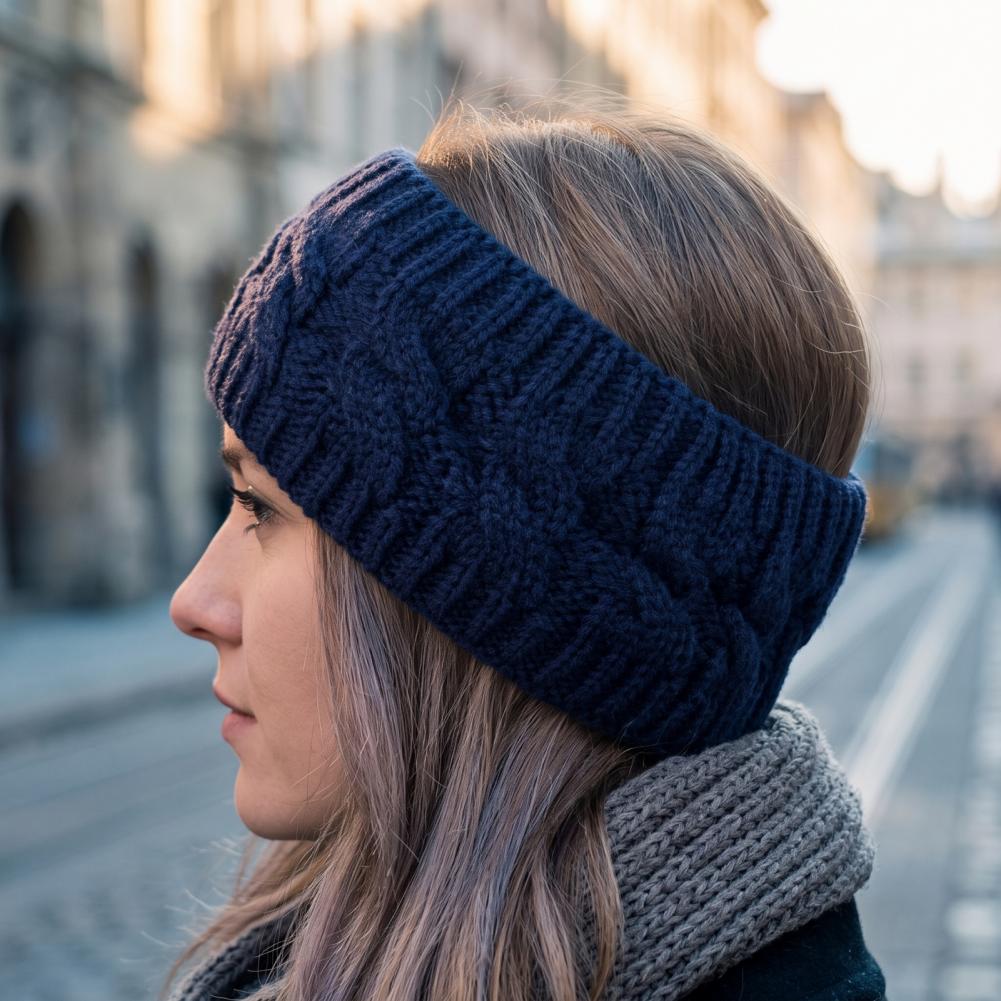 Fleece Ear Warmer Band - Зимняя вязаная повязка на голову для