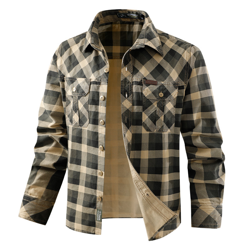 Flannel Shirt Lined - Мужская рабочая одежда в стиле ретро,