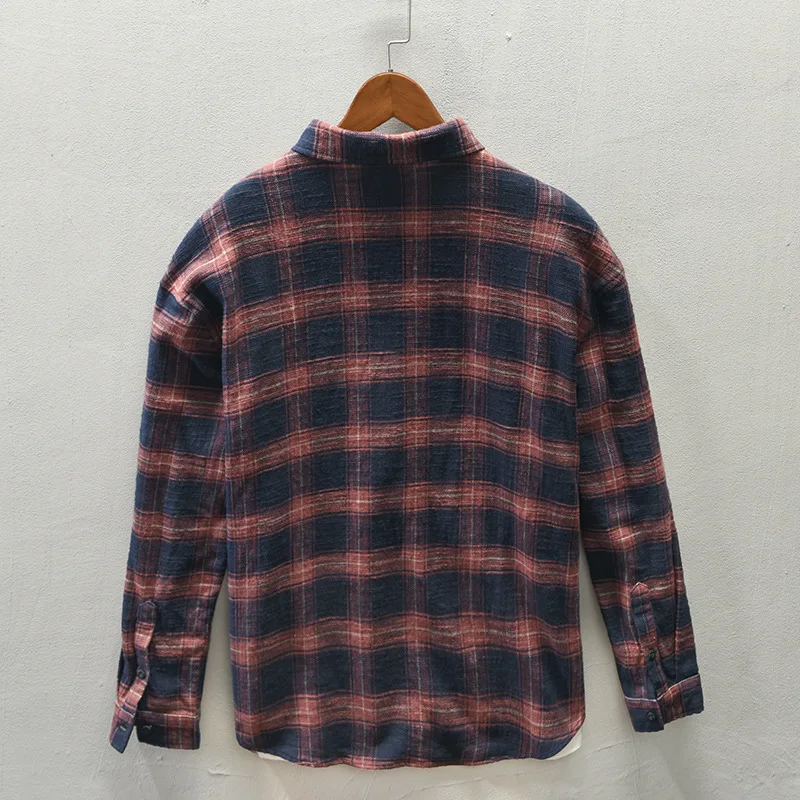 Весенне-осенняя новая мужская  – обзор и цена Flannel Shirt Lined