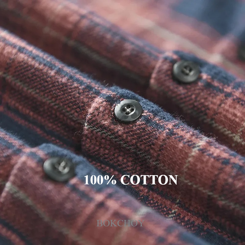 Весенне-осенняя новая мужская  – обзор и цена Flannel Shirt Lined